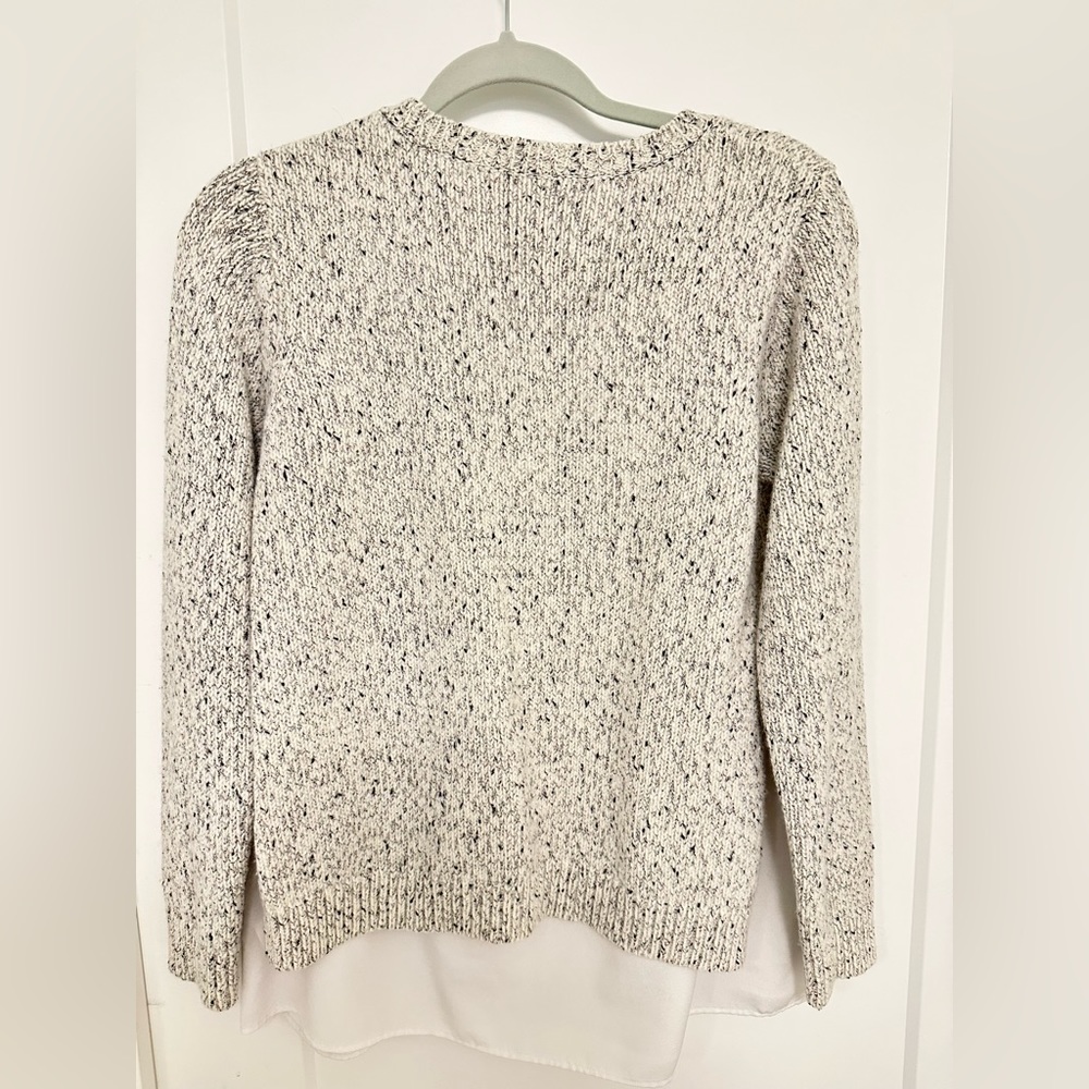 Club Monaco Layered Women’s Grey/White Sweater (Large) - Picture 2 of 3